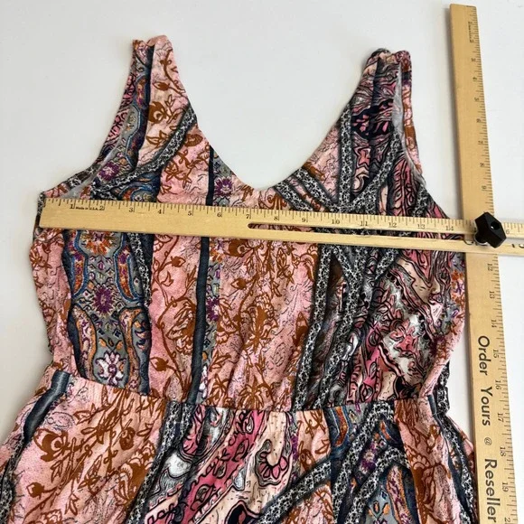 Venus Lascana Dress Womens Small Pink Paisley Boho Tiered Maxi Sleeveless - Picture 10 of 12